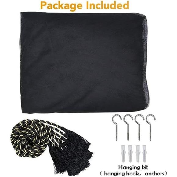 4 Corner Mosquito Net Black Canopy Bed Curtains for Full/Queen/King Size Bed - Picture 4 of 6